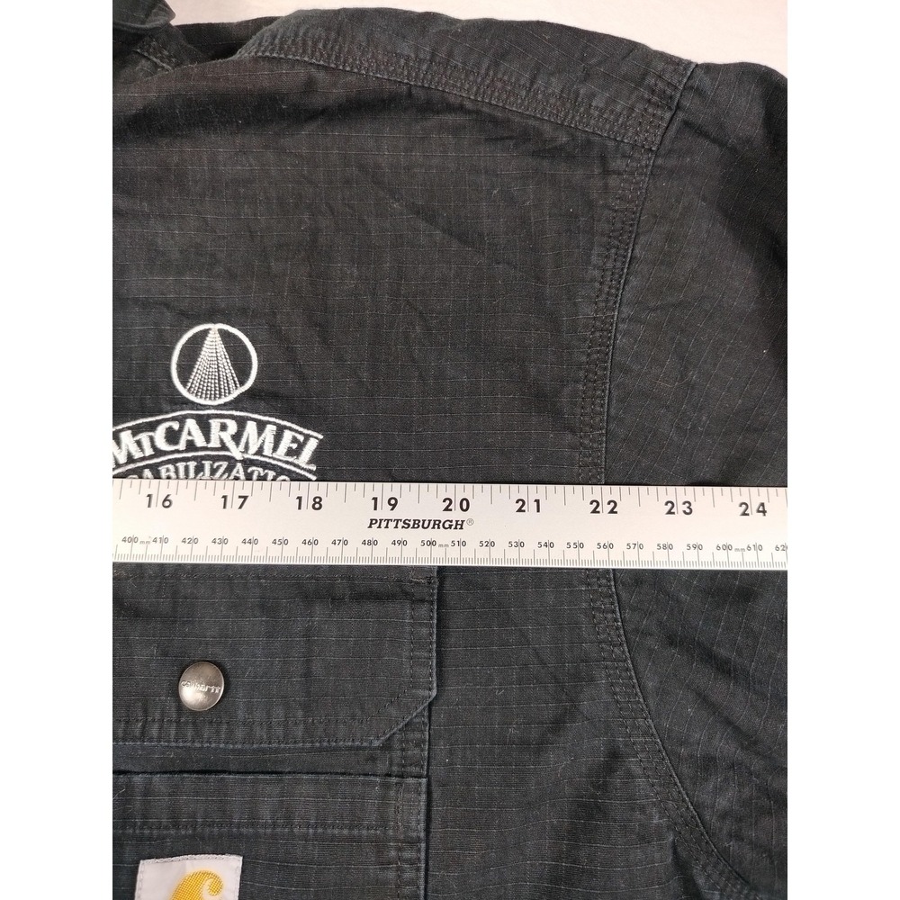 Carhartt Jacket Mens 3XL Black Canvas Shirt Jac Flannel Lined Workwear Ripstop - Picture 15 of 16